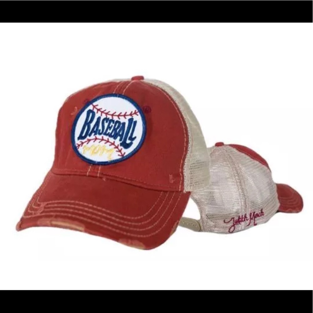 Judith March CARDINAL Red BASEBALL MOM HAT Red